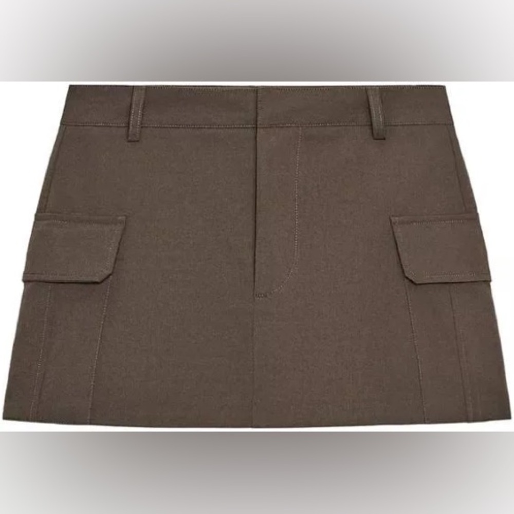 Zara Dark Brown Utility Skirt
